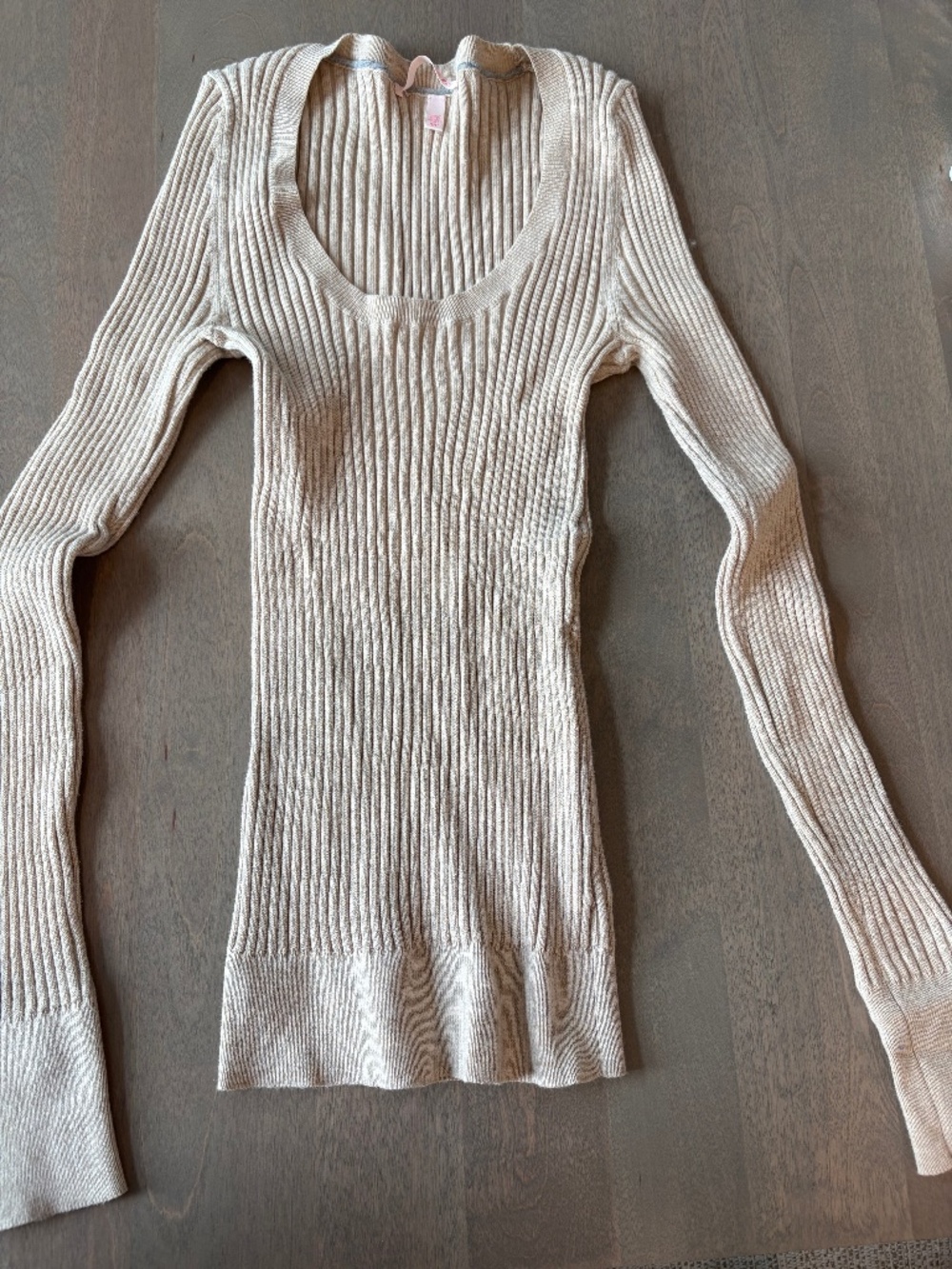 Victoria's Secret Cream Ribbed Scoop Neck Sweater